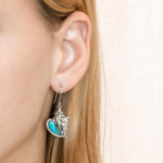 Larimar Ali’i Conch Shell Earrings Earrings Island by Koa Nani 