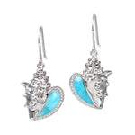 Larimar Ali’i Conch Shell Earrings Earrings Island by Koa Nani 