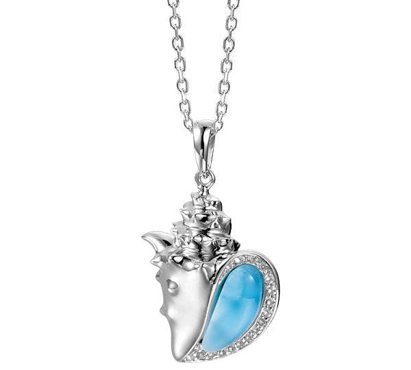Larimar Ali’i Conch Shell Pendant Pendant Island by Koa Nani 