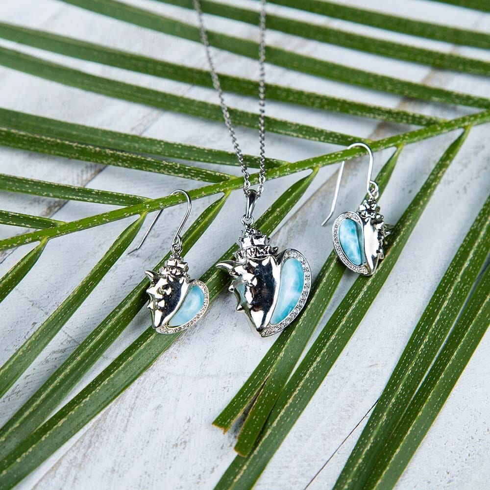Larimar Ali’i Conch Shell Pendant Pendant Island by Koa Nani 