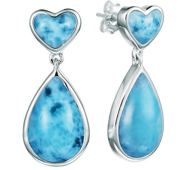 Larimar Aloha Heart Earrings Earrings Island by Koa Nani 