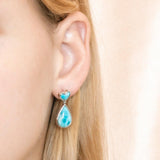 Larimar Aloha Heart Earrings Earrings Island by Koa Nani 