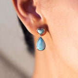 Larimar Aloha Heart Earrings Earrings Island by Koa Nani 