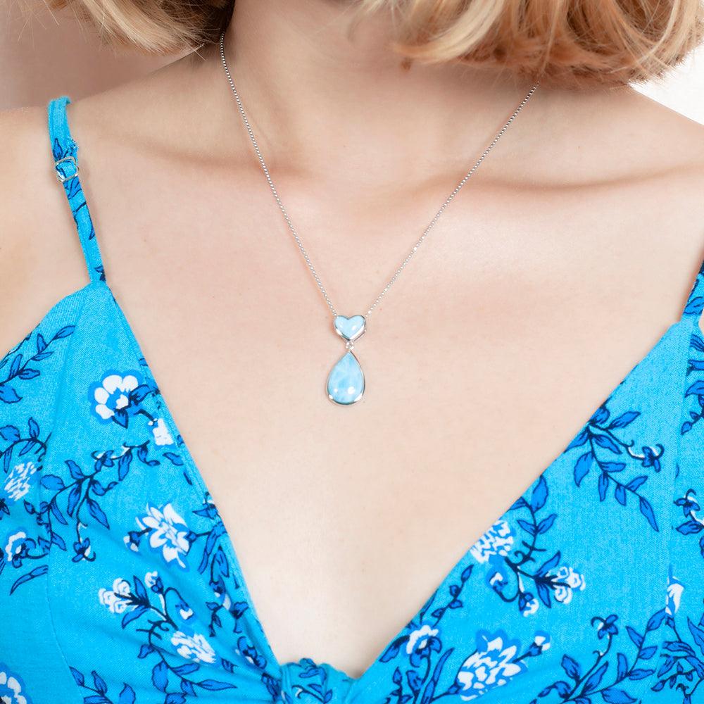Larimar Aloha Heart Pendant Pendant Island by Koa Nani 