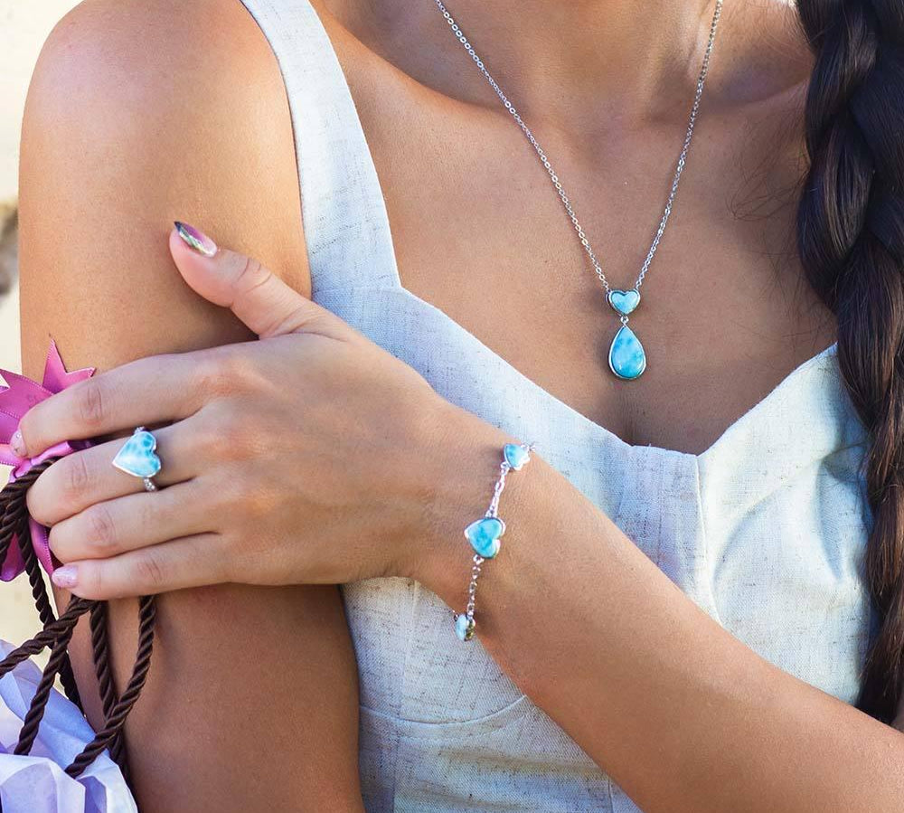 Larimar Aloha Heart Pendant Pendant Island by Koa Nani 