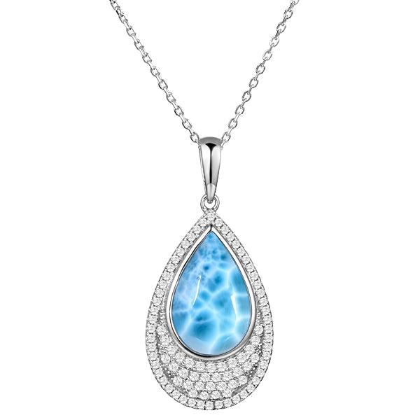 Larimar Alohilohi Teardrop Pendant Pendant Island by Koa Nani 