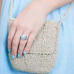 Larimar and Honu Cocktail Ring Ring Island by Koa Nani 