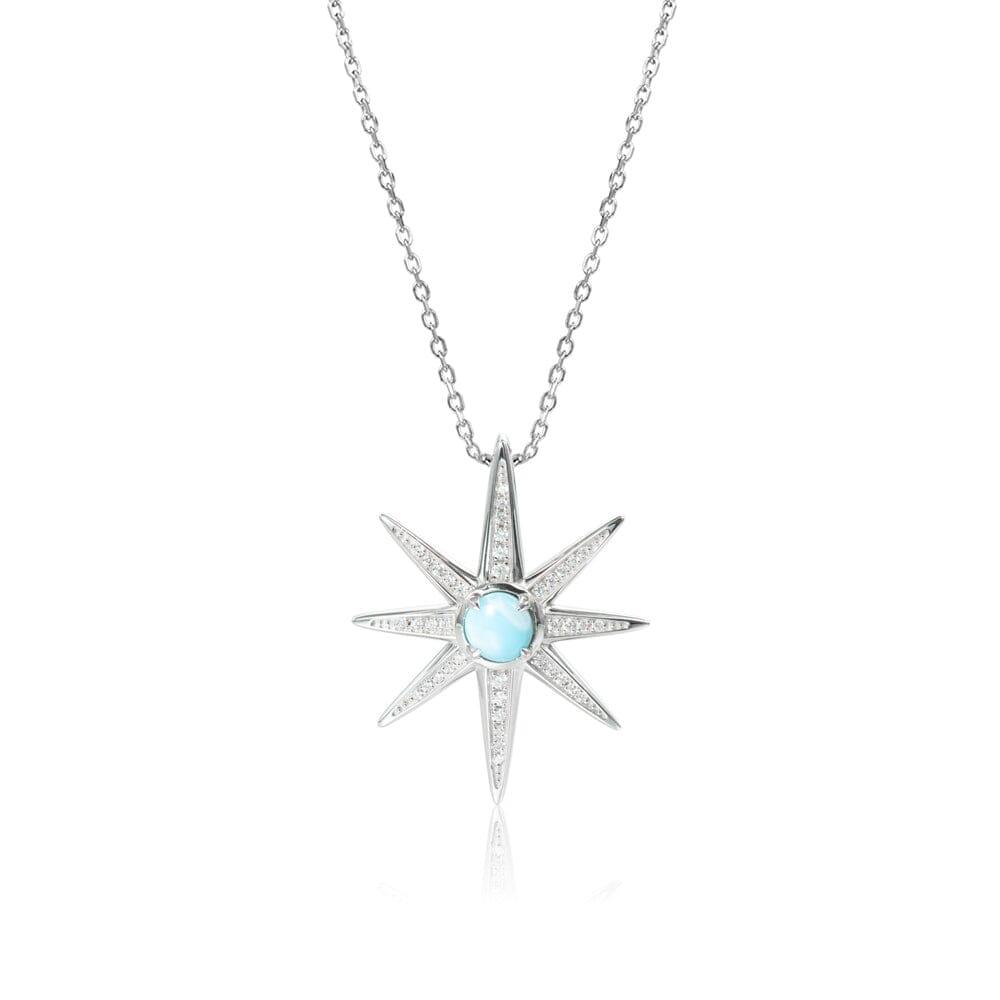 Larimar Art Deco Star Pendant Pendant Island by Koa Nani 