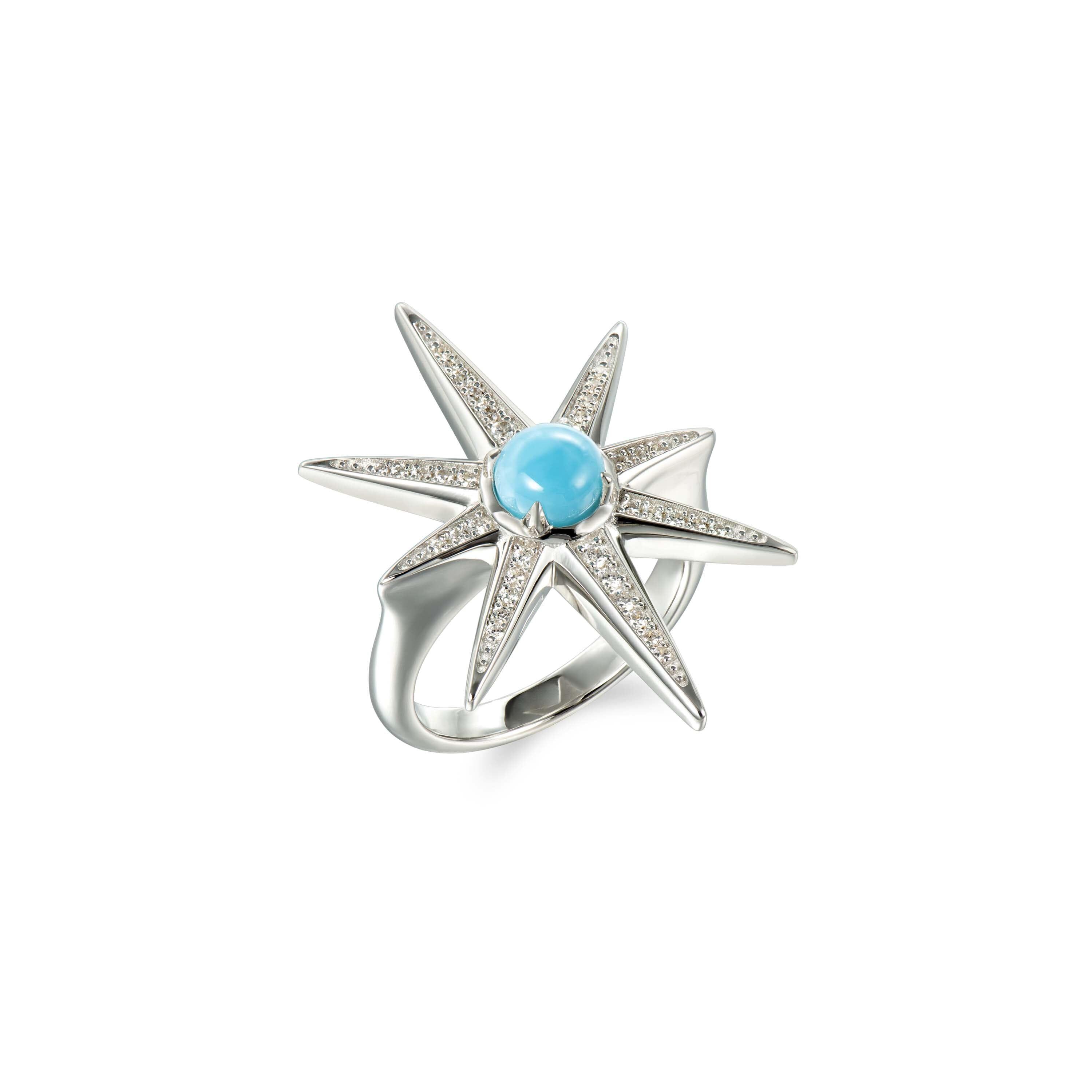 Larimar Art Deco Star Ring Ring Island by Koa Nani 