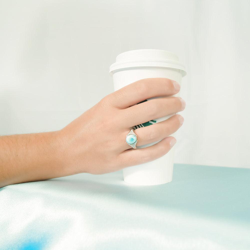 Larimar Atlantis Cocktail Ring Ring Island by Koa Nani 