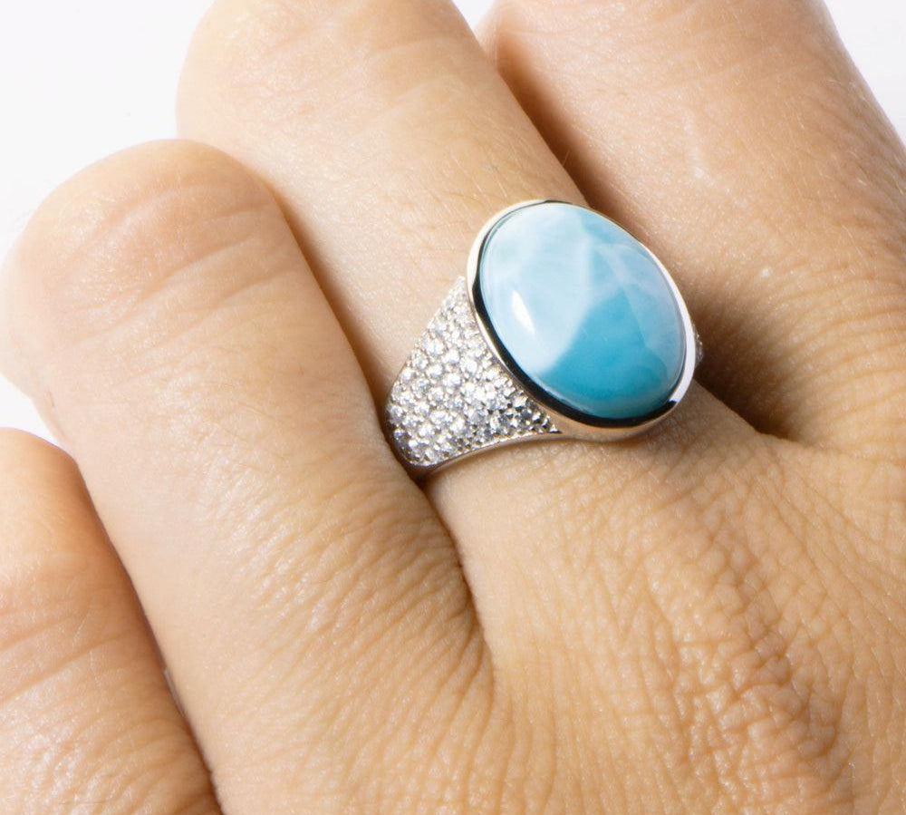 Larimar Atlantis Cocktail Ring Ring Island by Koa Nani 
