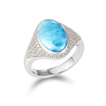 Larimar Atlantis Oval Cocktail Ring Ring Island by Koa Nani 5