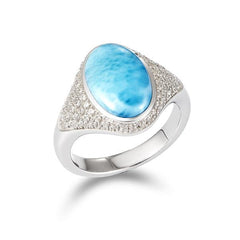 Larimar Atlantis Oval Cocktail Ring Ring Island by Koa Nani 5