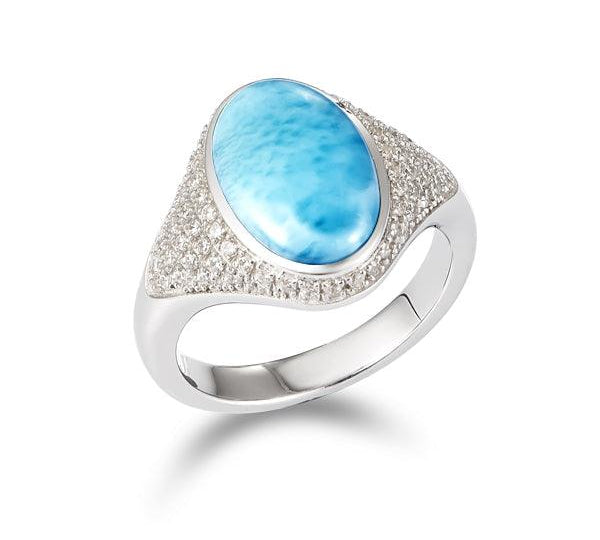 Larimar Atlantis Oval Cocktail Ring Ring Island by Koa Nani 5
