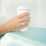 Larimar Atlantis Oval Cocktail Ring Ring Island by Koa Nani 