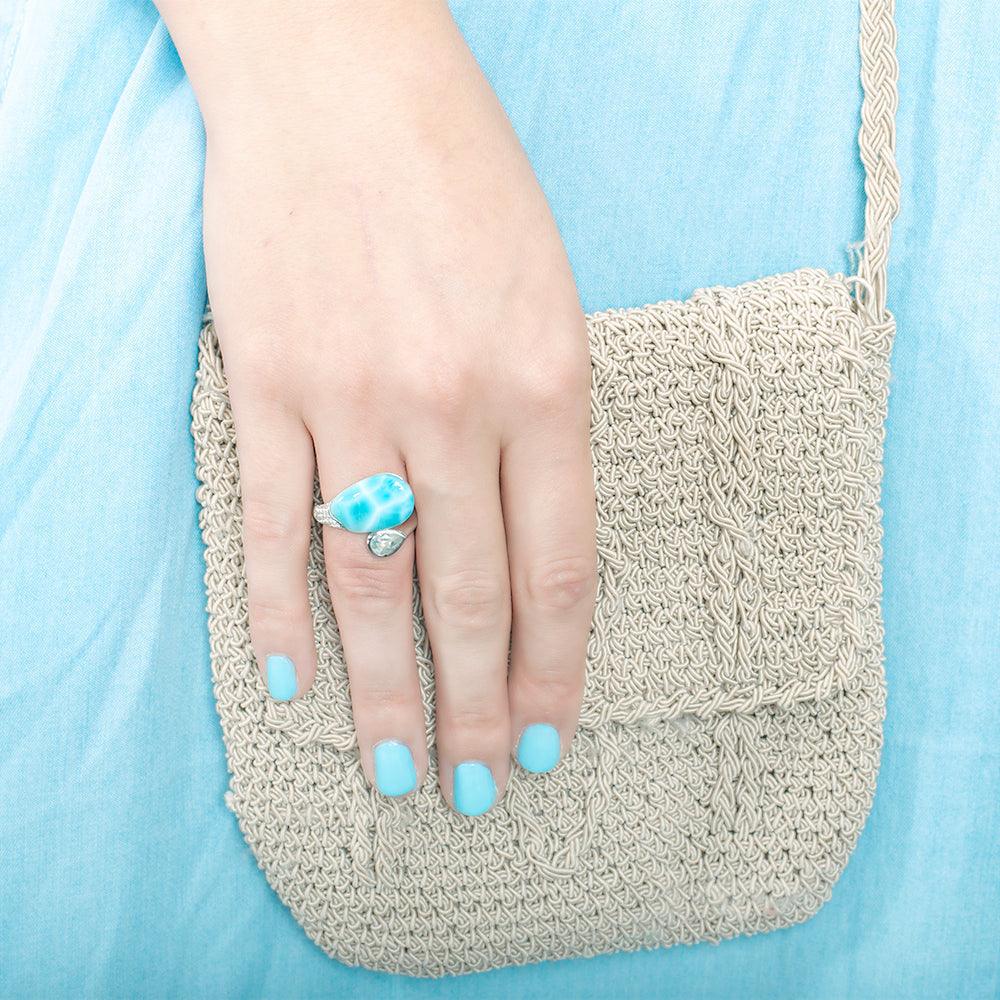 Larimar Atlantis Wrap Ring Ring Island by Koa Nani 