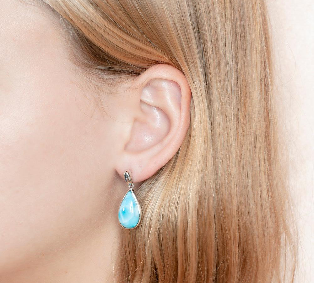 Larimar Azul Teardrop Ascend Earrings Earrings Island by Koa Nani 