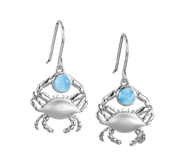 Larimar Blue Crab’s Treasure Earrings Earrings Island by Koa Nani 