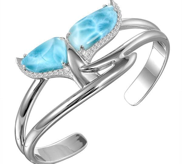 Larimar Blue Whale Tail Bangle Bangle Island by Koa Nani 