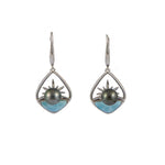 Larimar Breaking Dawn Pearl Earrings Earrings Island by Koa Nani Tahitian Pearl 