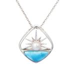 Larimar Breaking Dawn Pearl Pendant Pendant Island by Koa Nani Akoya Pearl 