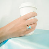 Larimar Button Jellyfish Ring Ring Island by Koa Nani 