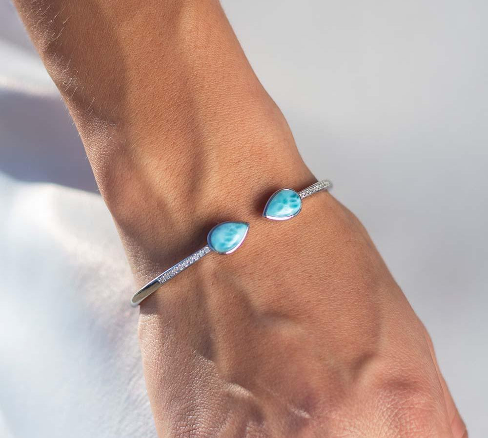 Larimar Calypso Teardrop Bangle Bangle Island by Koa Nani 