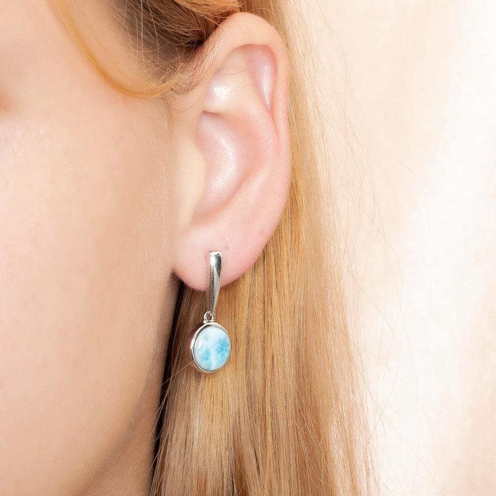 Larimar Circle Earrings Earrings Island by Koa Nani 