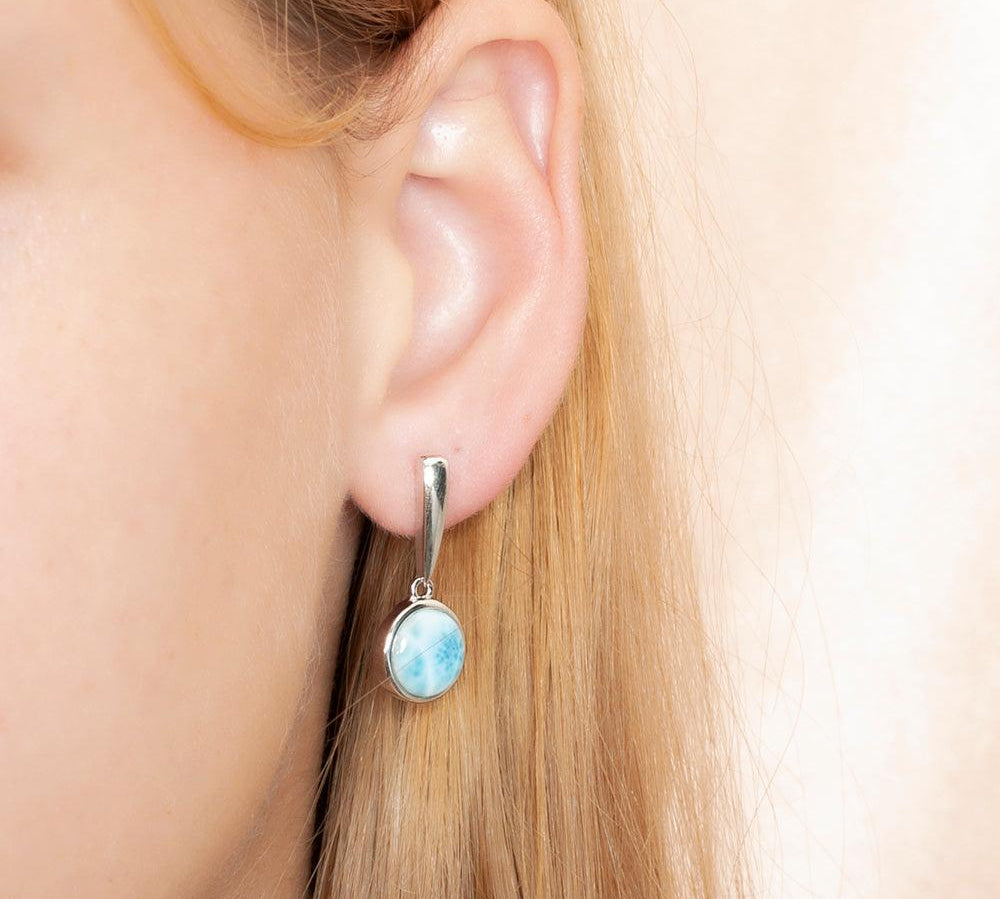 Larimar Circle Earrings Earrings Island by Koa Nani 
