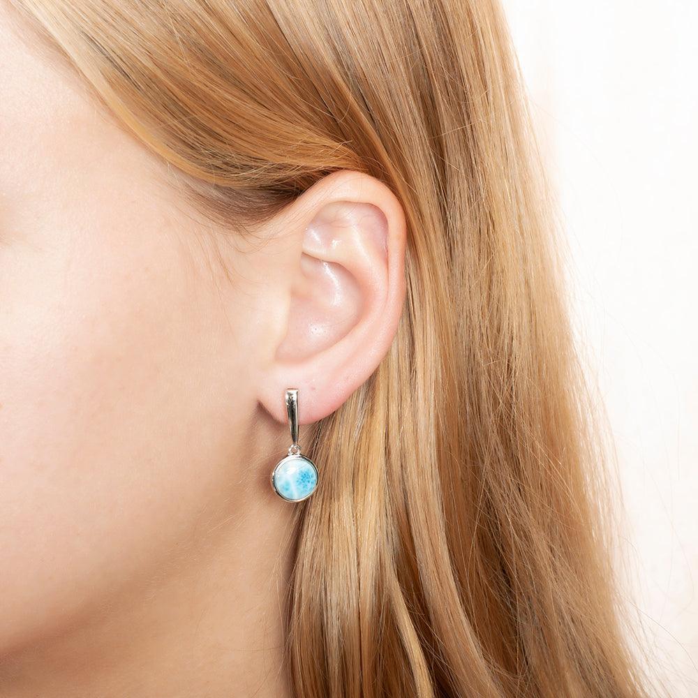 Larimar Circle Earrings Earrings Island by Koa Nani 