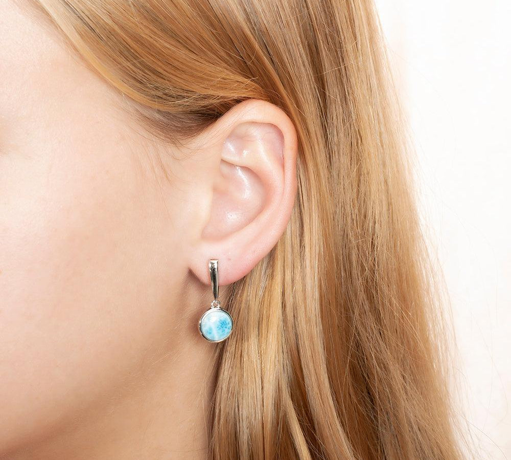 Larimar Circle Earrings Earrings Island by Koa Nani 