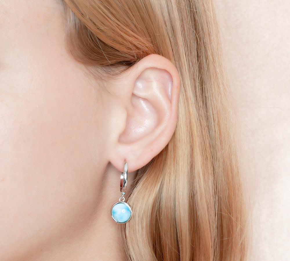 Larimar Circle Hoop Earrings Earrings Island by Koa Nani 
