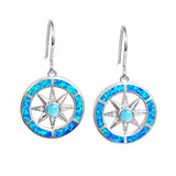 Larimar Compass Earrings with Opalite Earrings Island by Koa Nani 