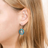 Larimar Compass Earrings with Opalite Earrings Island by Koa Nani 