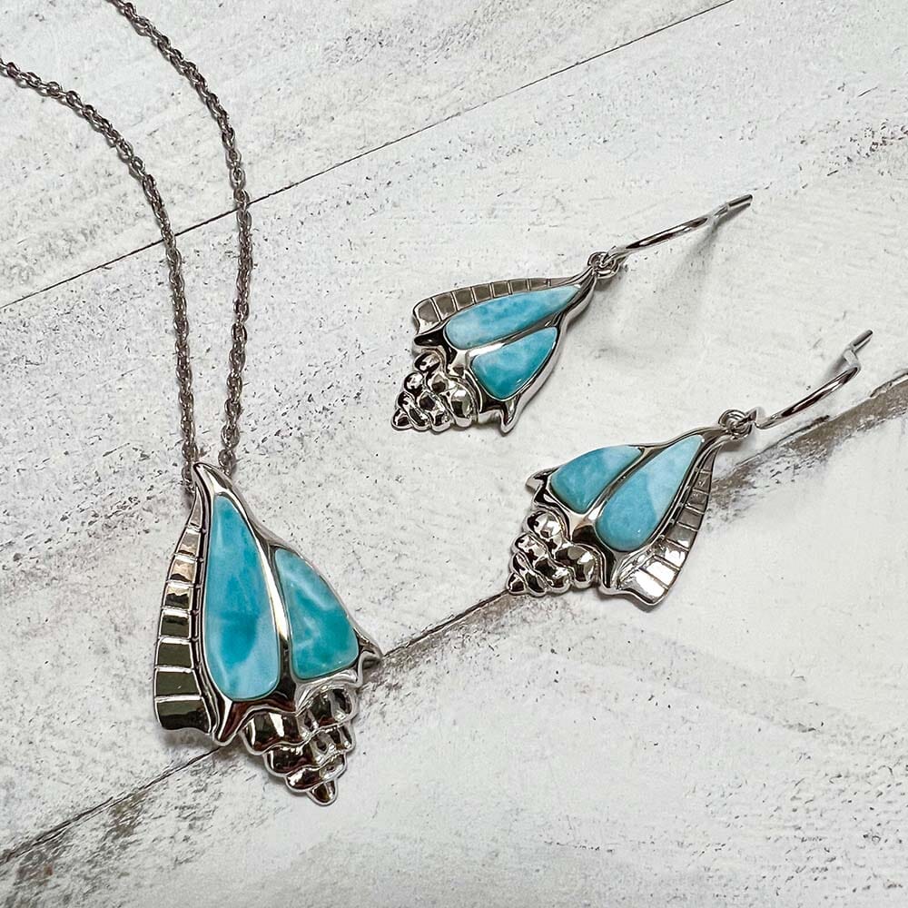 Larimar Conch Shell Pendant Pendant Island by Koa Nani 