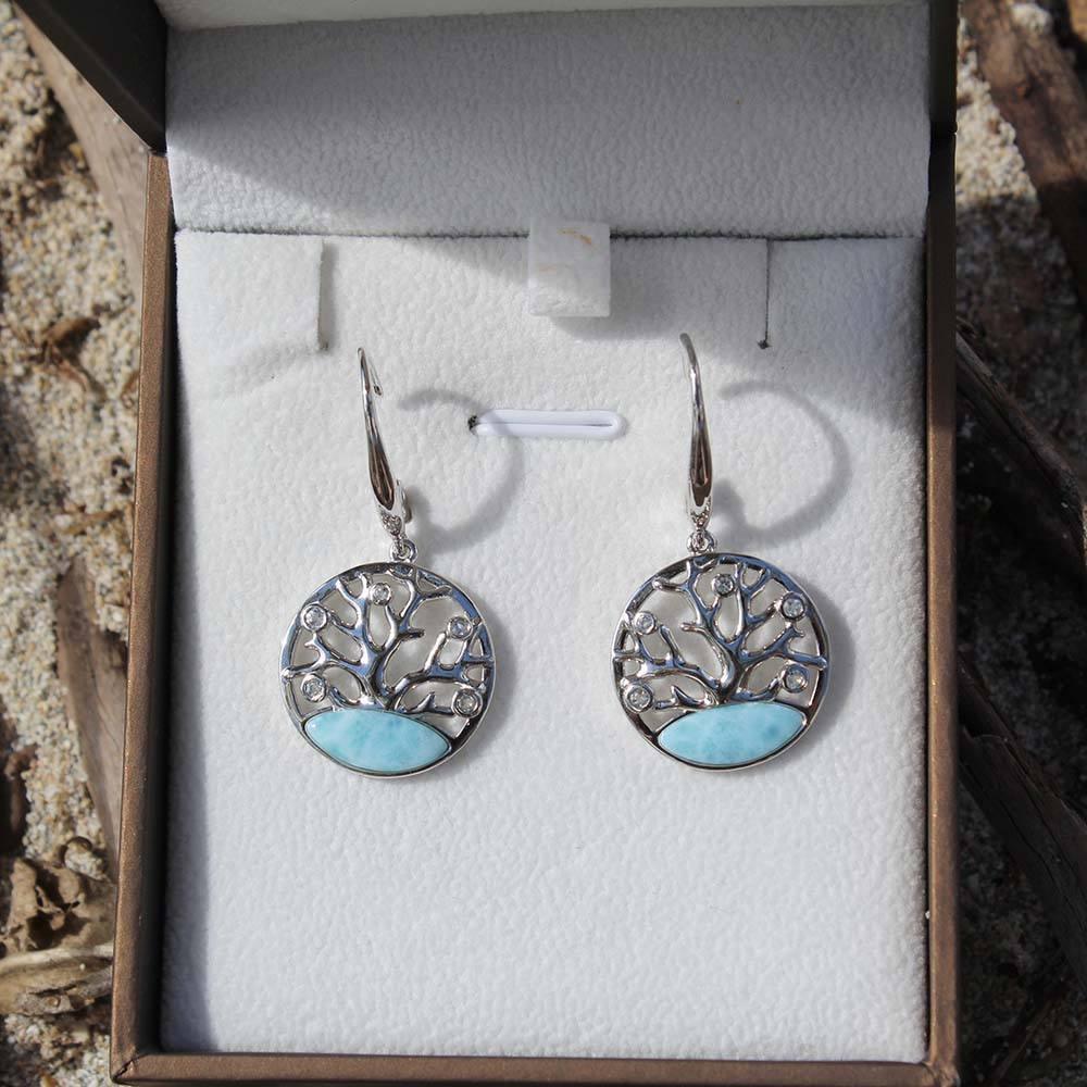 Larimar Coral of Life Earrings Earrings Island by Koa Nani 