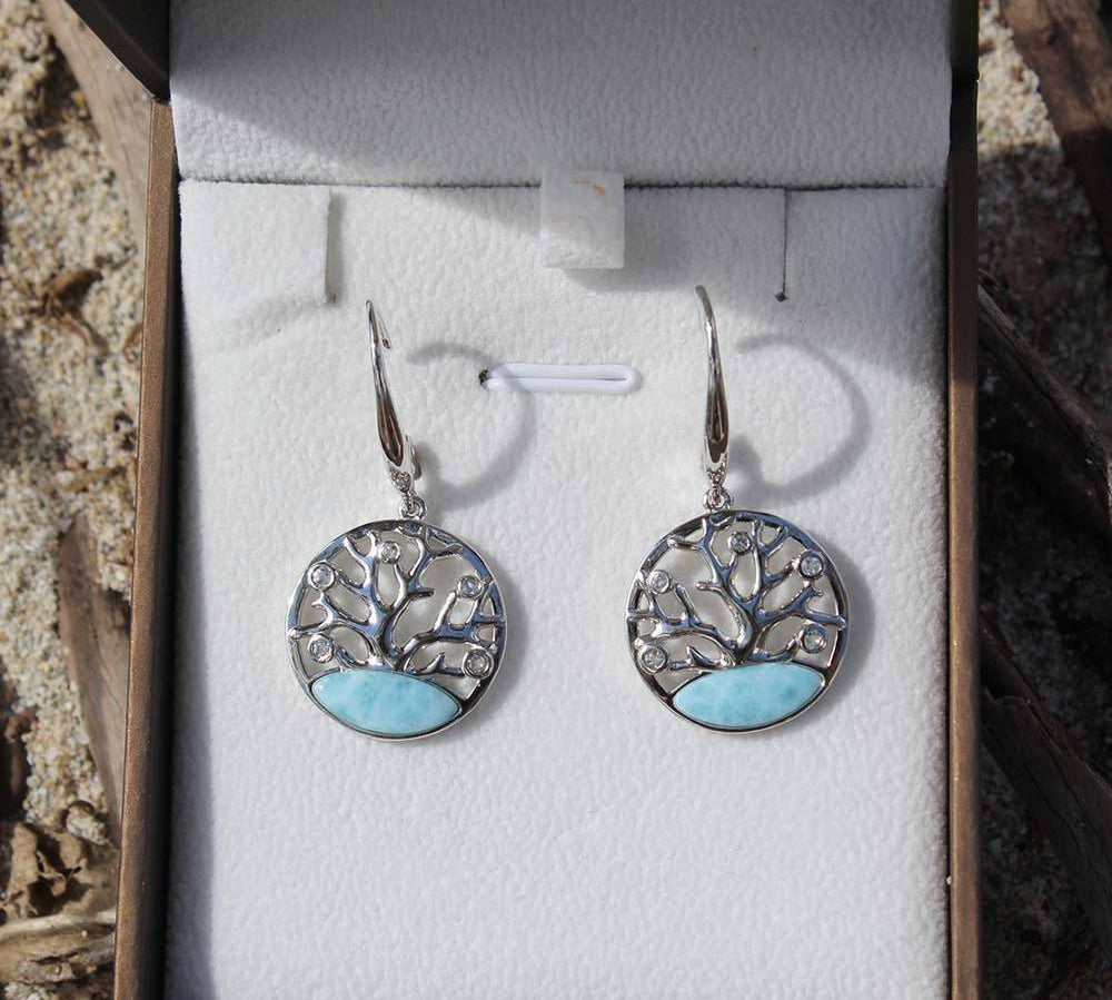 Larimar Coral of Life Earrings Earrings Island by Koa Nani 