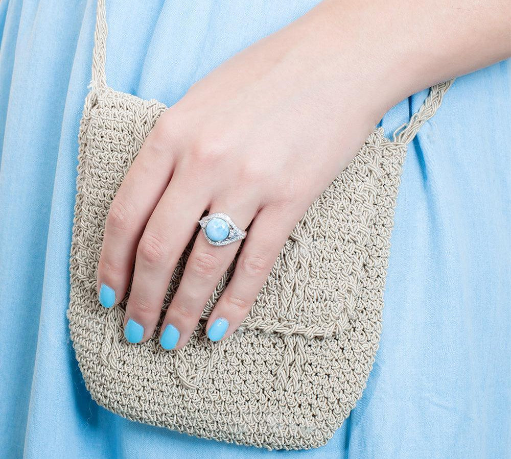 Larimar Crystal Eye Cocktail Ring Ring Island by Koa Nani 