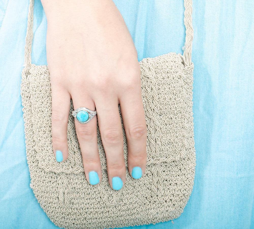 Larimar Crystal Eye Cocktail Ring Ring Island by Koa Nani 