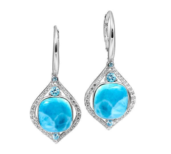 Larimar Crystalline Mandorla Earrings Earrings Island by Koa Nani 
