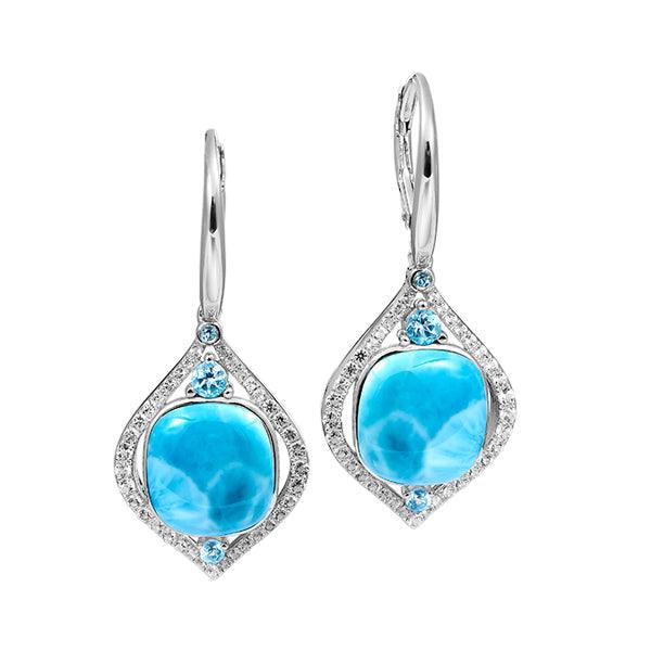 Larimar Crystalline Mandorla Earrings Earrings Island by Koa Nani 