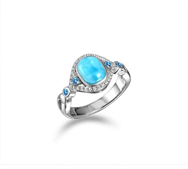 Larimar Crystalline Mandorla Ring Ring Island by Koa Nani 5