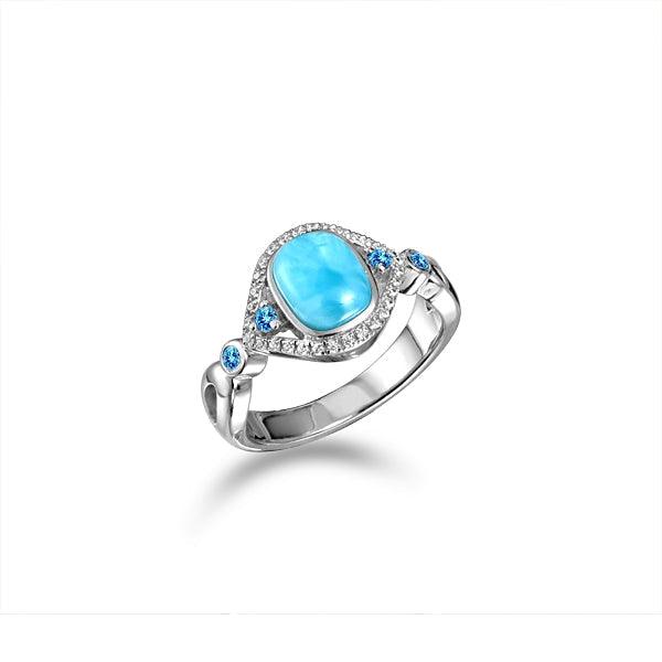 Larimar Crystalline Mandorla Ring Ring Island by Koa Nani 5