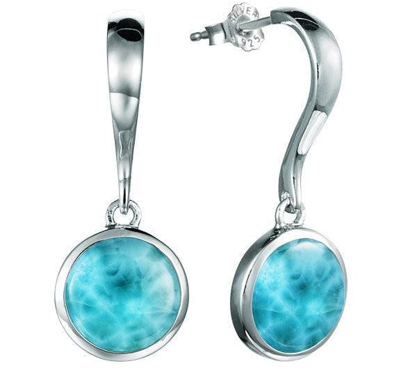 Larimar Curved Circle Earrings Earrings Island by Koa Nani 