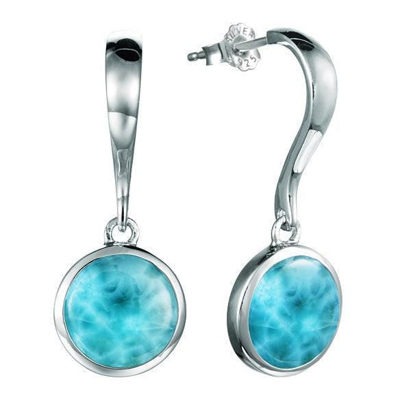 Larimar Curved Circle Earrings Earrings Island by Koa Nani 