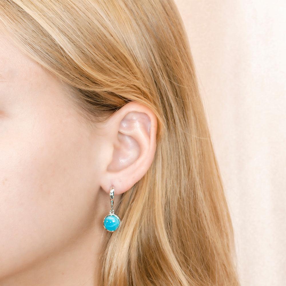 Larimar Curved Circle Earrings Earrings Island by Koa Nani 