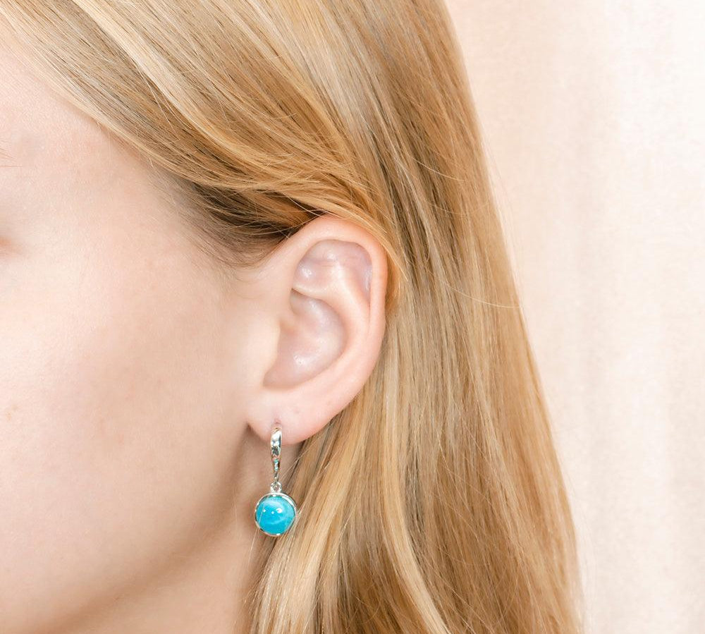 Larimar Curved Circle Earrings Earrings Island by Koa Nani 
