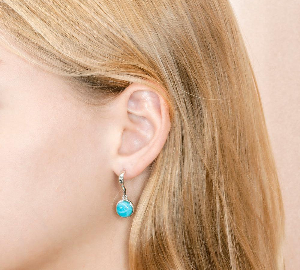 Larimar Curved Circle Earrings Earrings Island by Koa Nani 