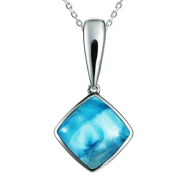 Larimar Cushion Cut Pendant Pendant Island by Koa Nani Large 