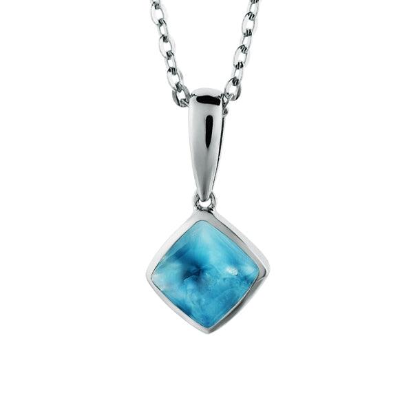Larimar Cushion Cut Pendant Pendant Island by Koa Nani Small 